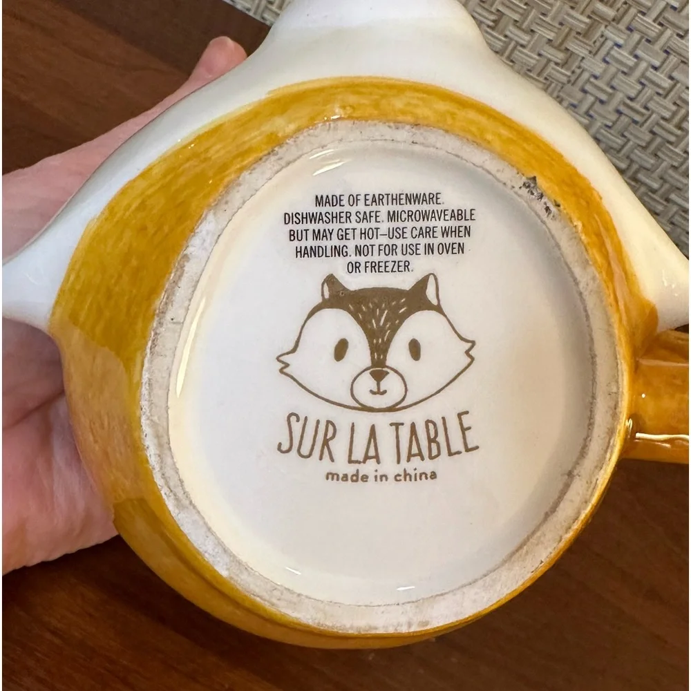🌟HP🌟2015+Set of 2 Squirrel & Fox Mugs Glazed Ceramic Earthenware Sur La Table